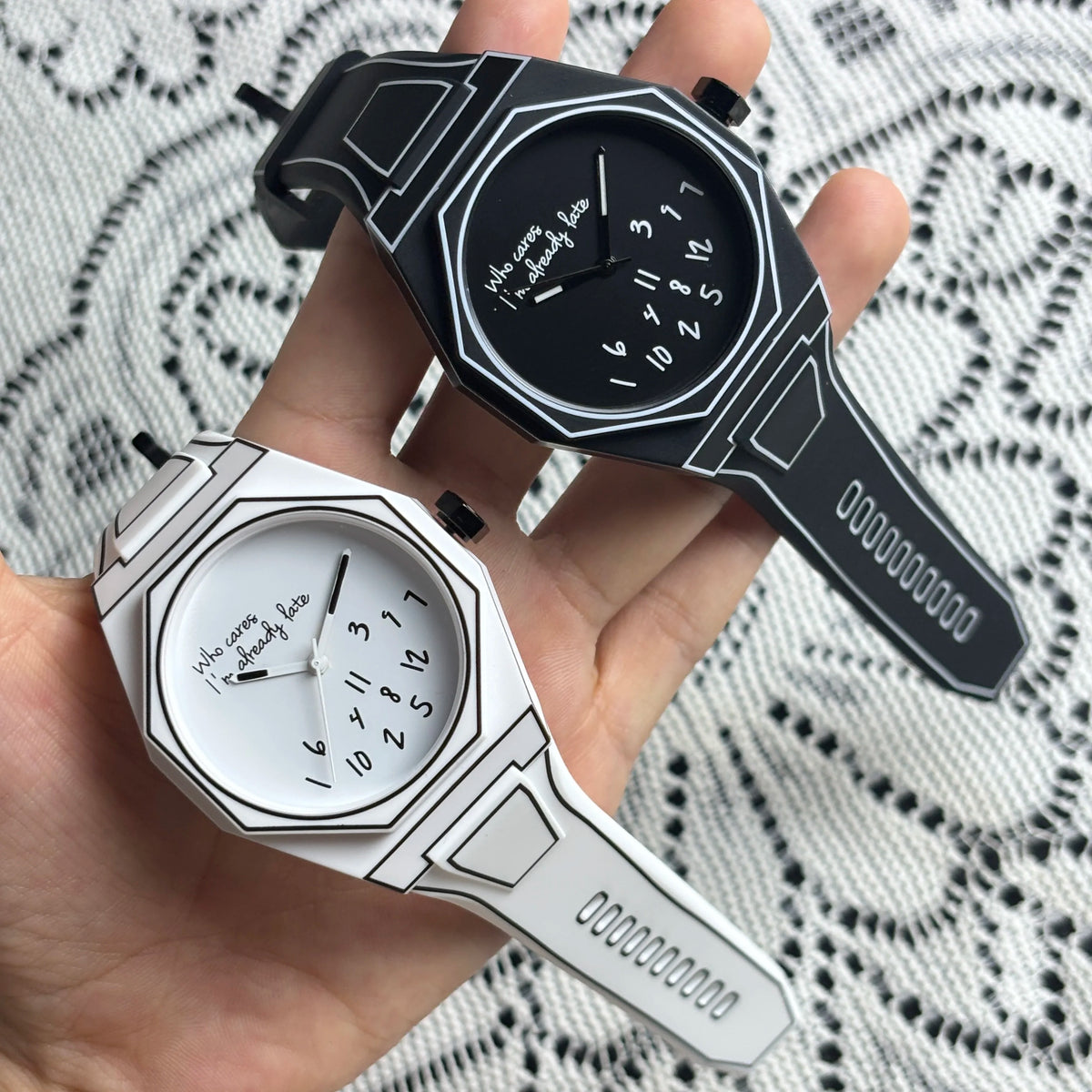 Modern Sketch 2D White Comic Watch Men's Watches Casual Fashion Design for Holiday Gifts Christmas & Halloween Exquisite Gifts