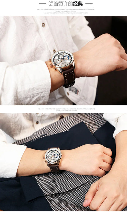 Swiss brand new multi-functional business men's watch waterproof luminous quartz watch live broadcast hot sale**