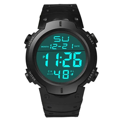 Men's LED Digital Sports Watch Multi‑Function Rubber Strap Electronic Wristwatch Fitness Sport Timekeeping Watch forDailyOutdoor
