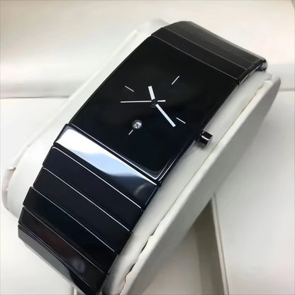 Brand men's watch, quartz women's watch, fashionable and versatile small black steel couple watch