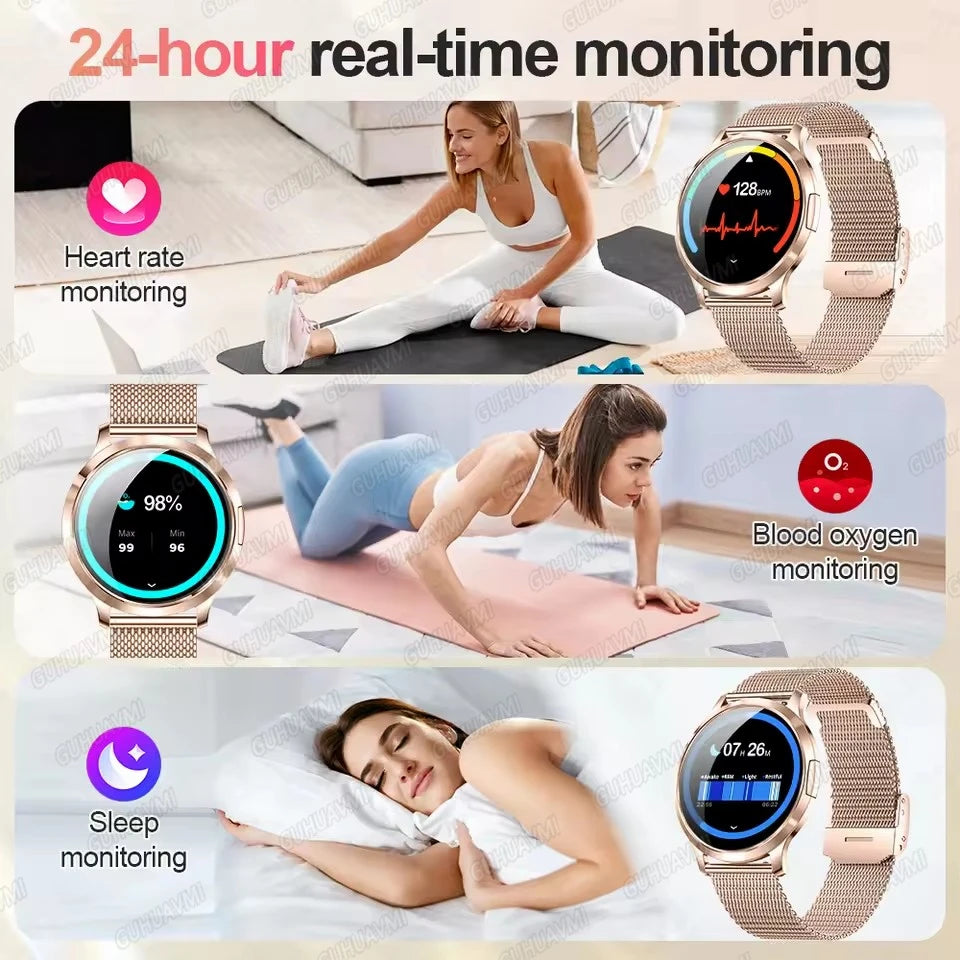 2026New Ladies' Smart Watch AMOLED Display Custom Dial Sport Fitness Health Tracke Waterproof Bracelet Music Digital Clock Women