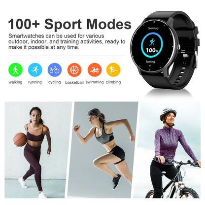 LIGE Smart Watch Women Men Full Touch Screen Bluetooth Call Smartwatch Waterproof Sports Fitness Tracker Watches for Android iOS