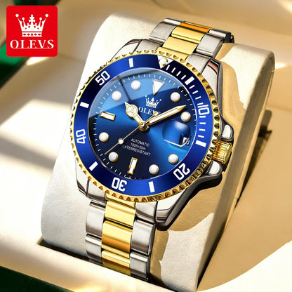 OLEVS 6650 Luxury Business Automatic Men's Watches Waterproof Luminous Stainless Steel Mechanical Wristwatch for Man