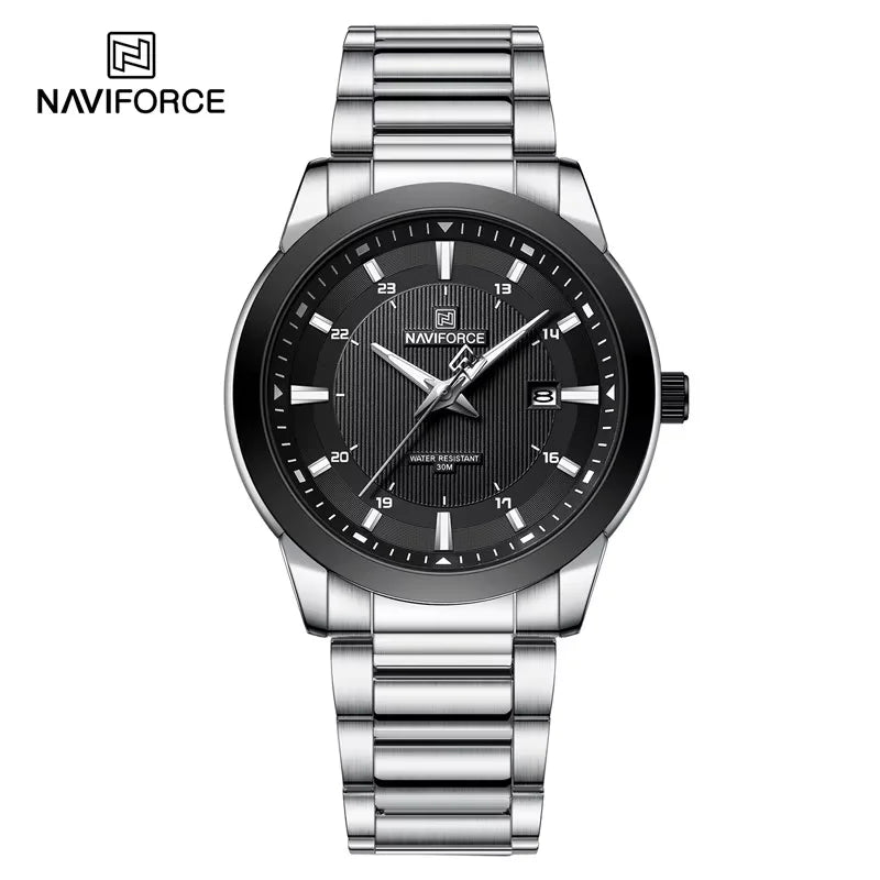 2024 Top Brand NAVIFORCE Mens Watches Stainless Steel Strap Casual Male Quartz Sports Wristwatch Luxury Waterproof Date Clock