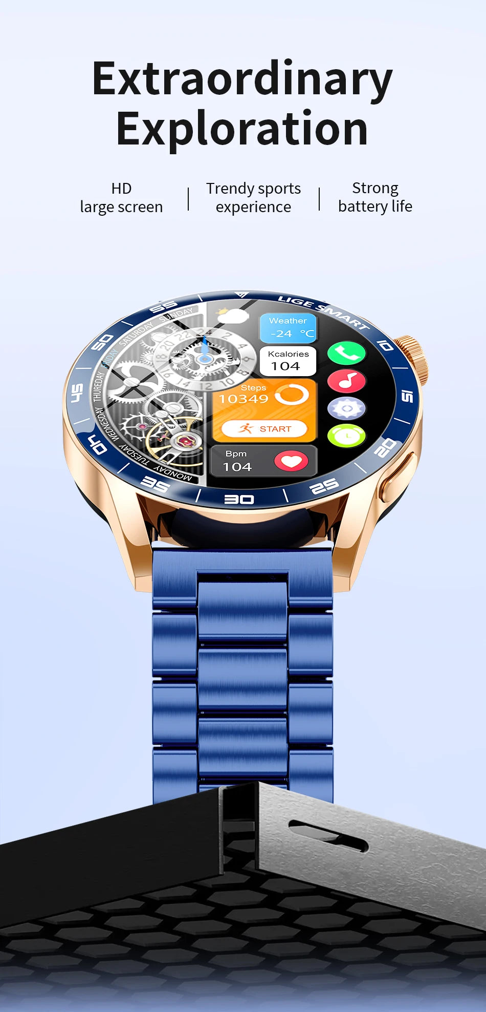 LIGE 2026 New Smartwatch Men For Android iOS Phone 1.38" HD Bluetooth Call Heart Rate Monitor Waterproof Sport Smart Watch Women