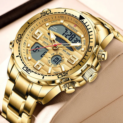 2024 Top Brand Luxury Digital Mens Watches Top Luxury Sport Quartz Wristwatch For Men All Steel Military Waterproof Clock+Box