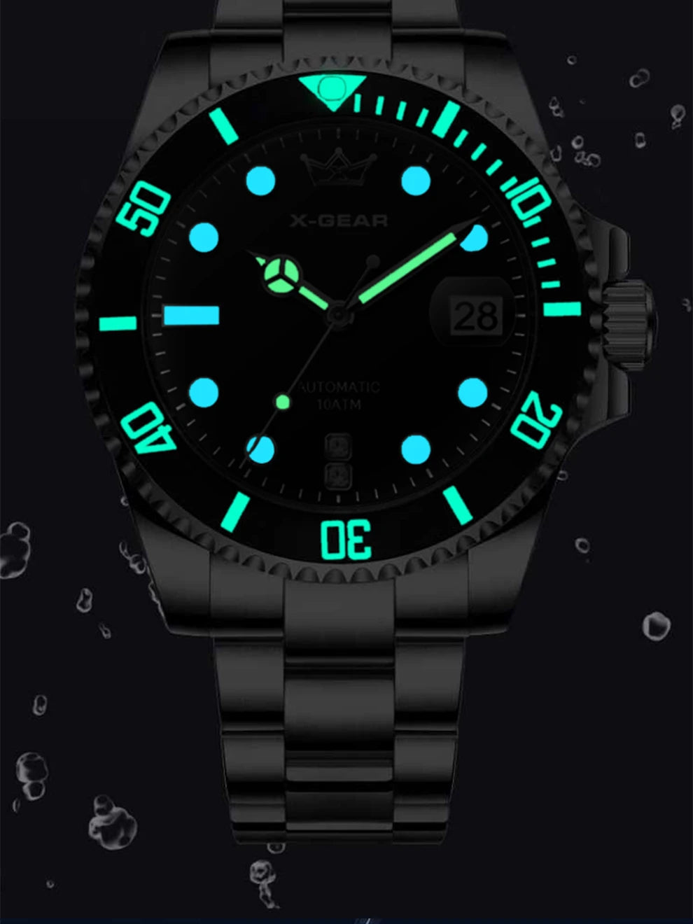 2026 New Men Automatic Mechanical Watches Stainless Steel Waterproof Watch  Water Ghost Luminous Dive Watch with Ceramic Bezel