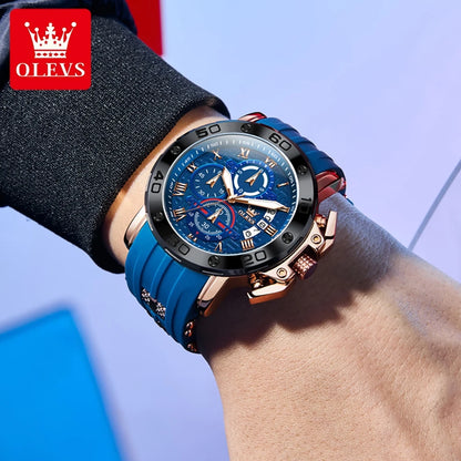 OLEVS Sports Watches For Man Multifunctional Quartz Watch﻿ Waterproof Luminous Date Watches Man Gift Luxury Brand Reloj 9986