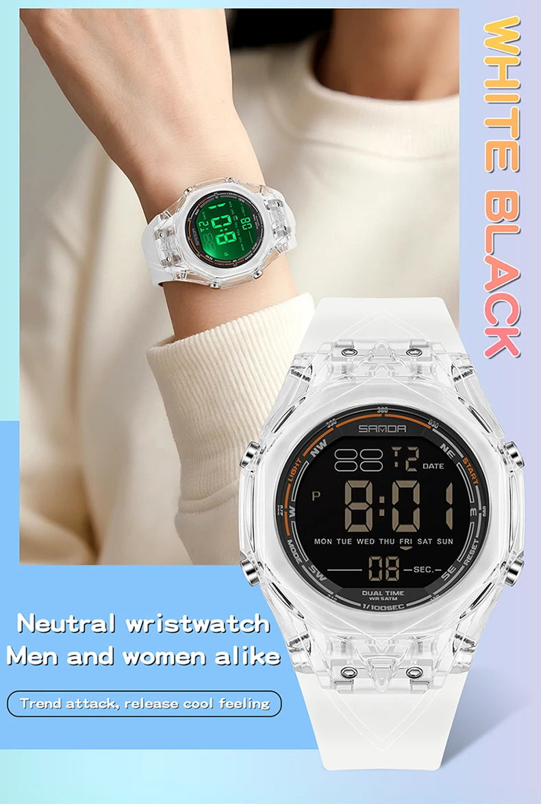 Fashion Women Digital Watches, LED Backlight Design Outdoors Sports Watch Waterproof, Countdown Date Multifunction Wrist watch