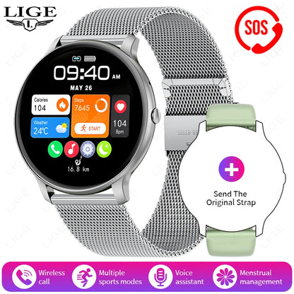2026 New Smart Watch Women Men Bluetooth Call Sports Fitness Watches Heart Rate Health Monitor Smartwatch Ladies For Android iOS
