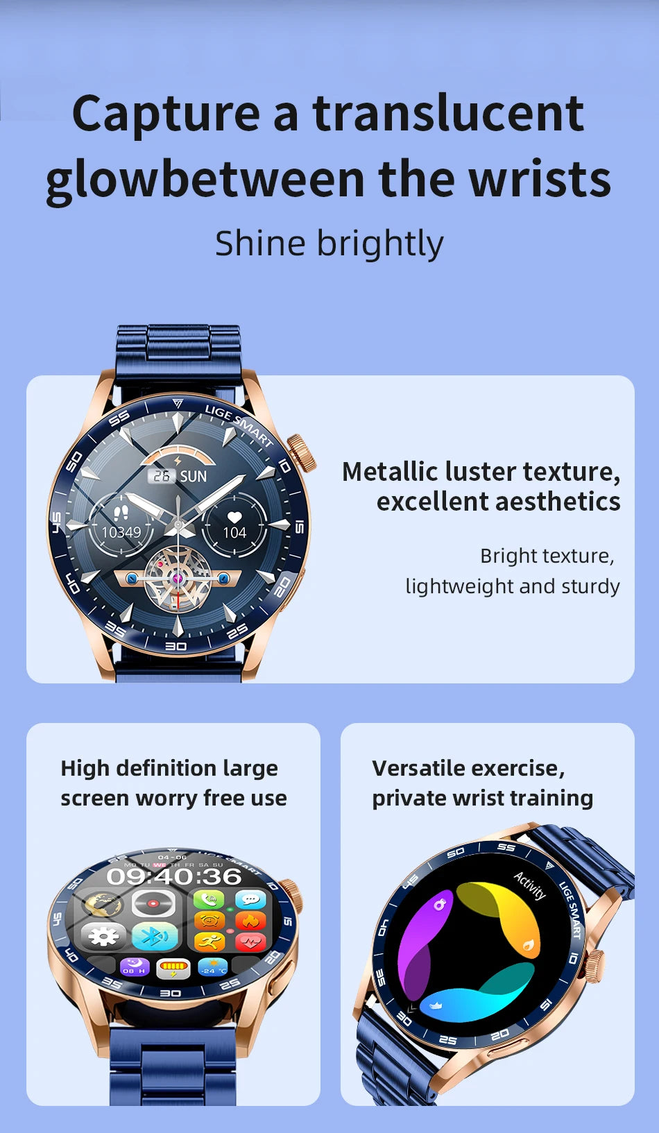 LIGE 2026 New Smartwatch Men For Android iOS Phone 1.38" HD Bluetooth Call Heart Rate Monitor Waterproof Sport Smart Watch Women
