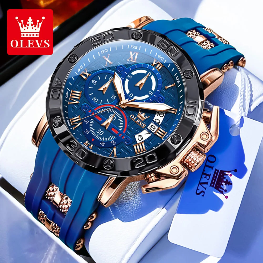 OLEVS Sports Watches For Man Multifunctional Quartz Watch﻿ Waterproof Luminous Date Watches Man Gift Luxury Brand Reloj 9986