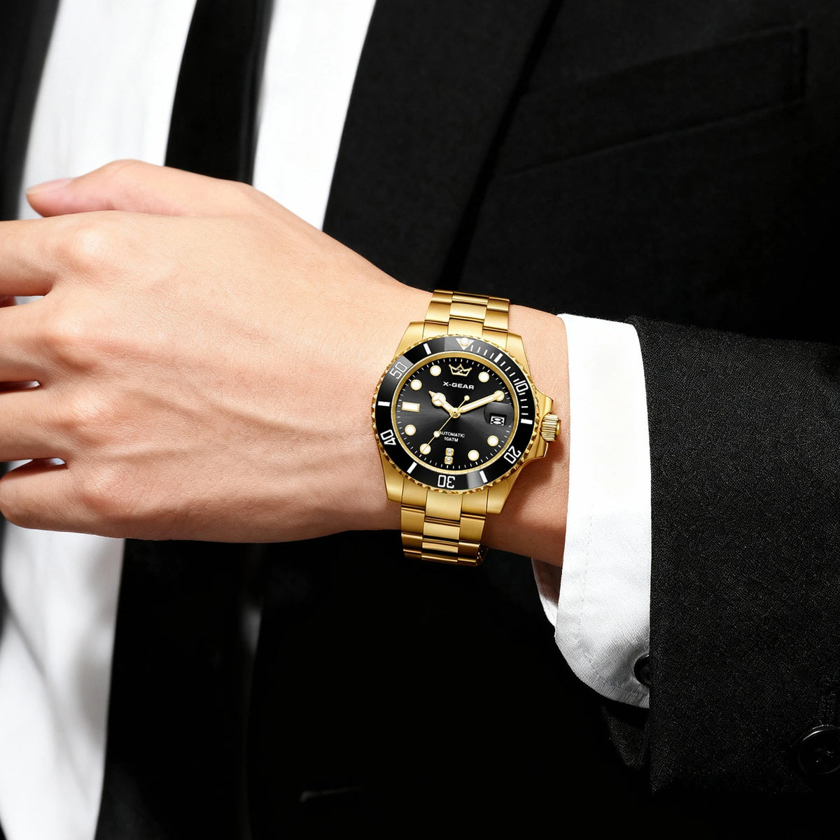 2026 New Men Automatic Mechanical Watches Stainless Steel Waterproof Watch  Water Ghost Luminous Dive Watch with Ceramic Bezel