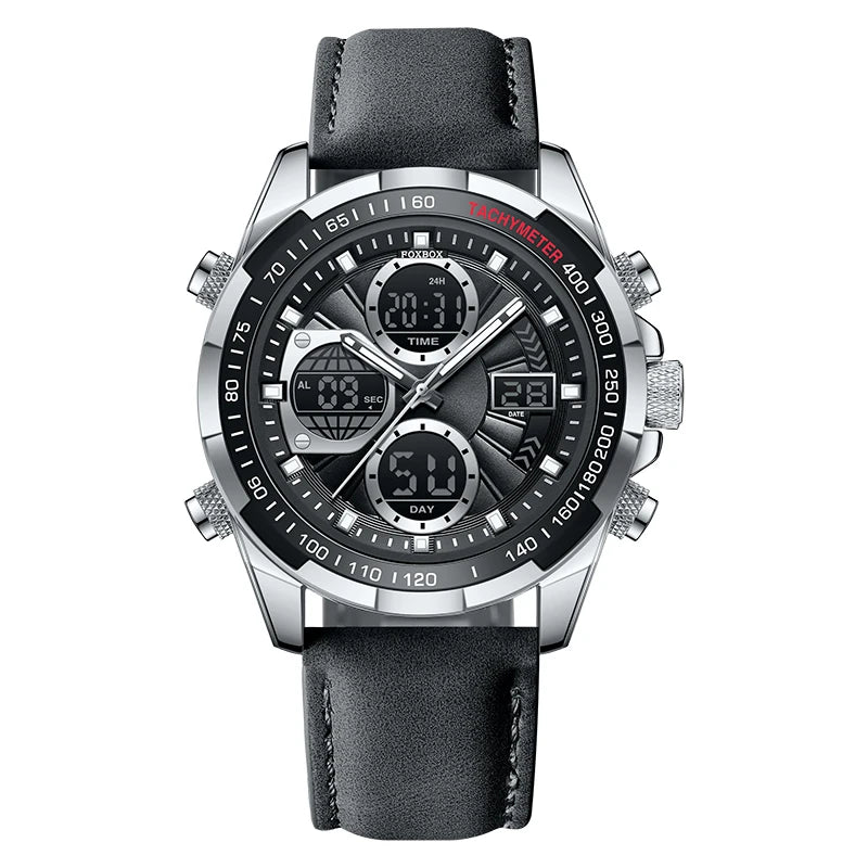 LIGE Top Watches for Men Leather Men Military Sport Waterproof Watch Quartz WristWatch Chronograph Male Clock