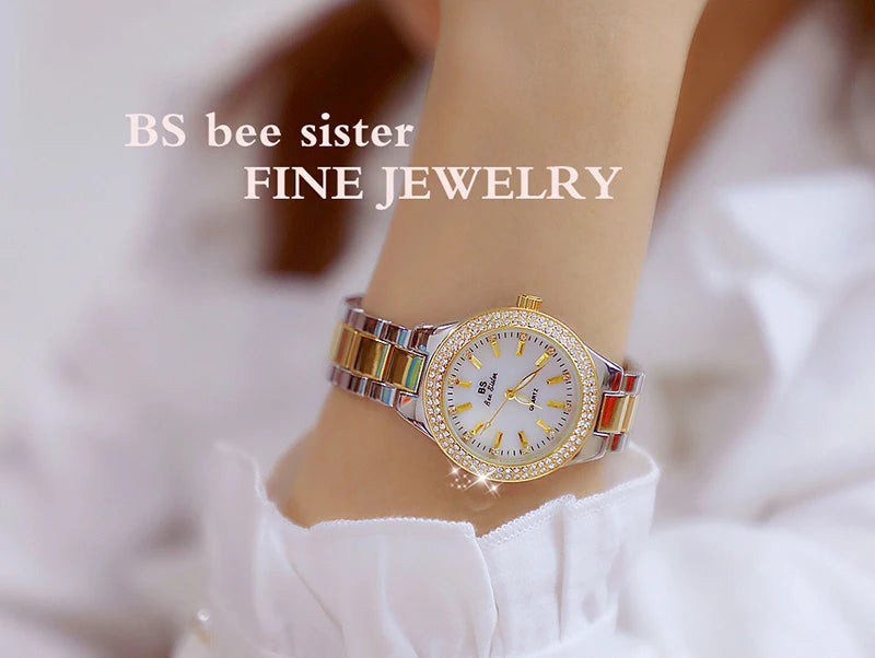 Women Wrist Watches For Ladies Dress Gold Watch Crystal Diamond Women Watches Stainless Steel Silver Clock Montre Femme