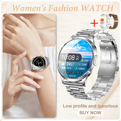 2026New Ladies' Smart Watch AMOLED Display Custom Dial Sport Fitness Health Tracke Waterproof Bracelet Music Digital Clock Women
