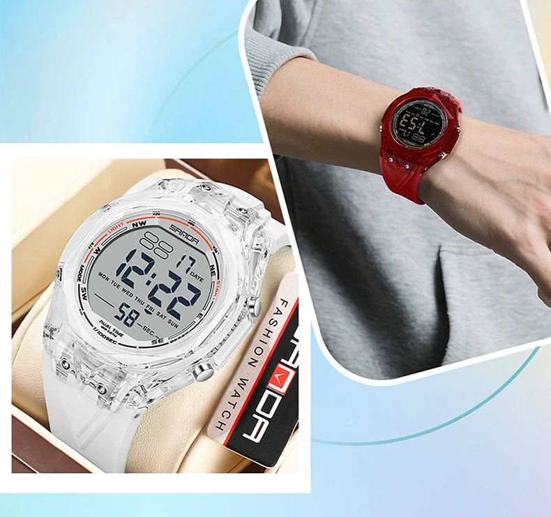 Fashion Women Digital Watches, LED Backlight Design Outdoors Sports Watch Waterproof, Countdown Date Multifunction Wrist watch