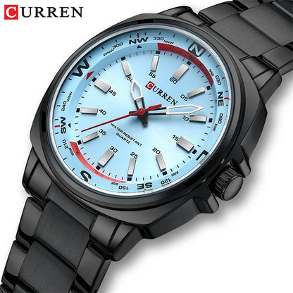 CURREN 8455 Men's Fashion Quartz Watch Business Stainless Steel Strap Night Light Waterproof Luxury Men's Watch Reloj Hombre