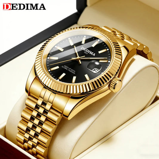 Fashion Couple Watches Quartz Men Women Watch Calendar Steel Strap Waterproof Luminous Ladies Male Wristwatch For Daily Wear