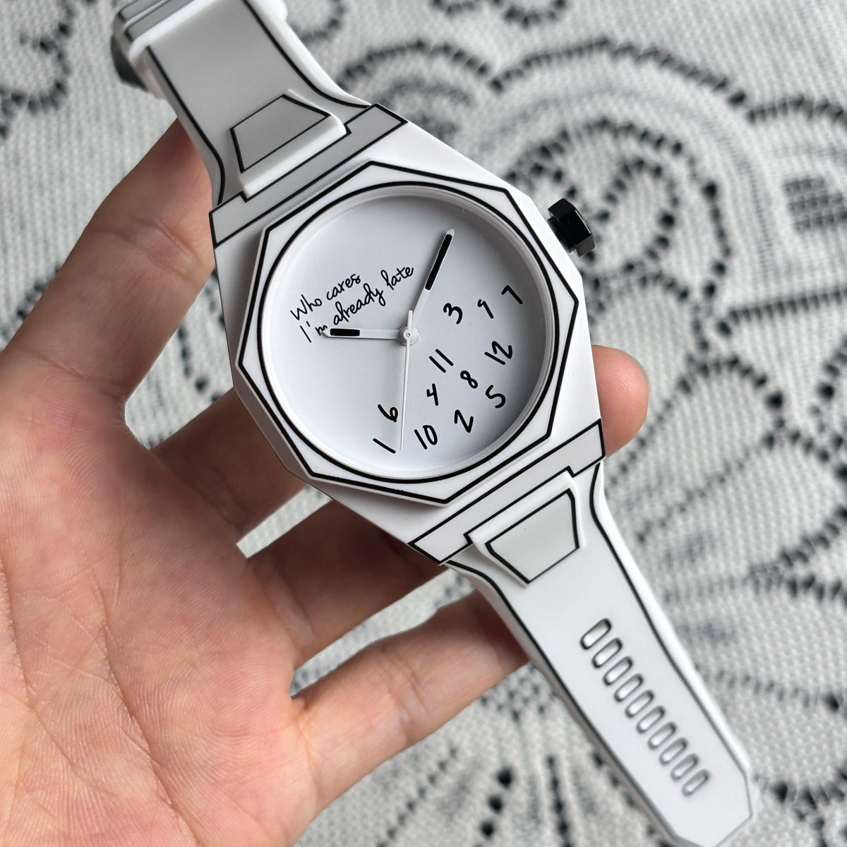 Modern Sketch 2D White Comic Watch Men's Watches Casual Fashion Design for Holiday Gifts Christmas & Halloween Exquisite Gifts
