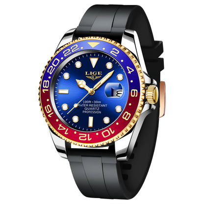 LIGE Fashion Luxury Couple Watches Quartz Watches Waterproof Stainless Steel Watch Valentine Gift Love Watch Relogio Masculino