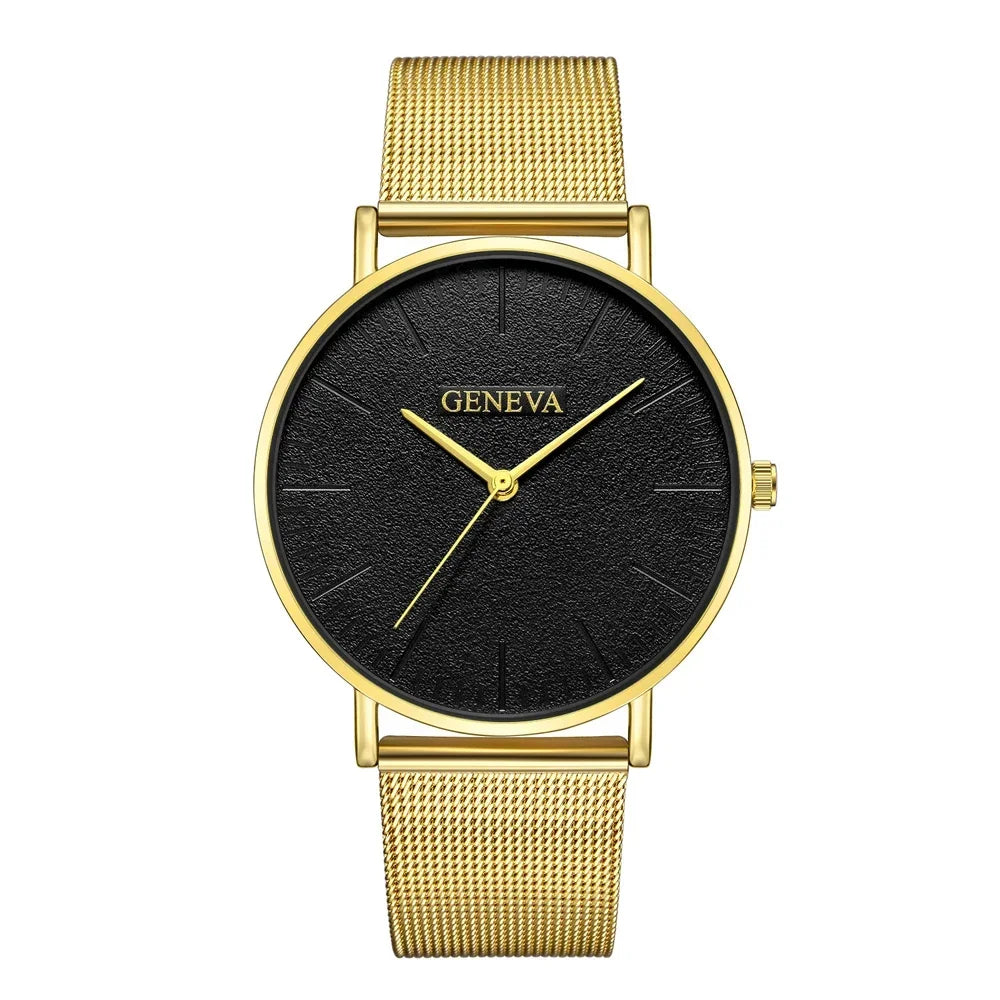 2025 Women's Watch Vintage Classic Fashion Dial Casual Steel Strip Strap Gold Rose Feminine Casual Quartz Wristwatch