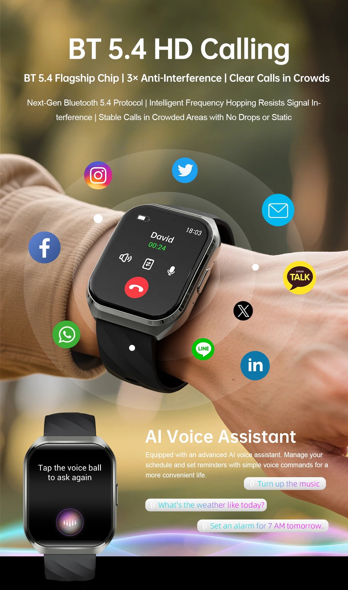 2026 NEW Smart Watch 1000mAh Large Battery Sports Modes Tracker Heart Rate Bluetooth Call 1.83'' HD Screen Waterproof GPS Woman