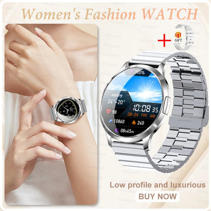 2026New Ladies' Smart Watch AMOLED Display Custom Dial Sport Fitness Health Tracke Waterproof Bracelet Music Digital Clock Women