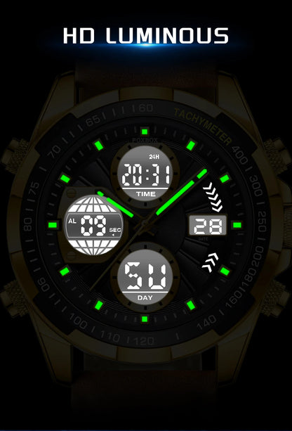 LIGE Top Watches for Men Leather Men Military Sport Waterproof Watch Quartz WristWatch Chronograph Male Clock