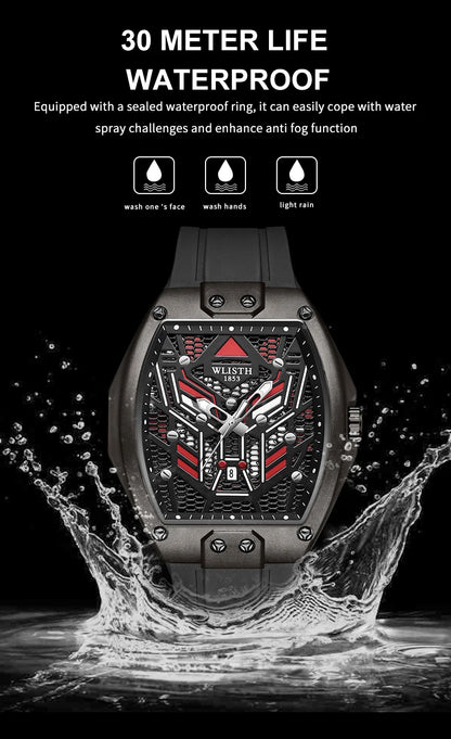 2025 Fashion Luxury Wine Barrel Shaped Watches for Man Quartz Wristwatch for Male Watch Luminous Waterproof Trendy Clock reloj