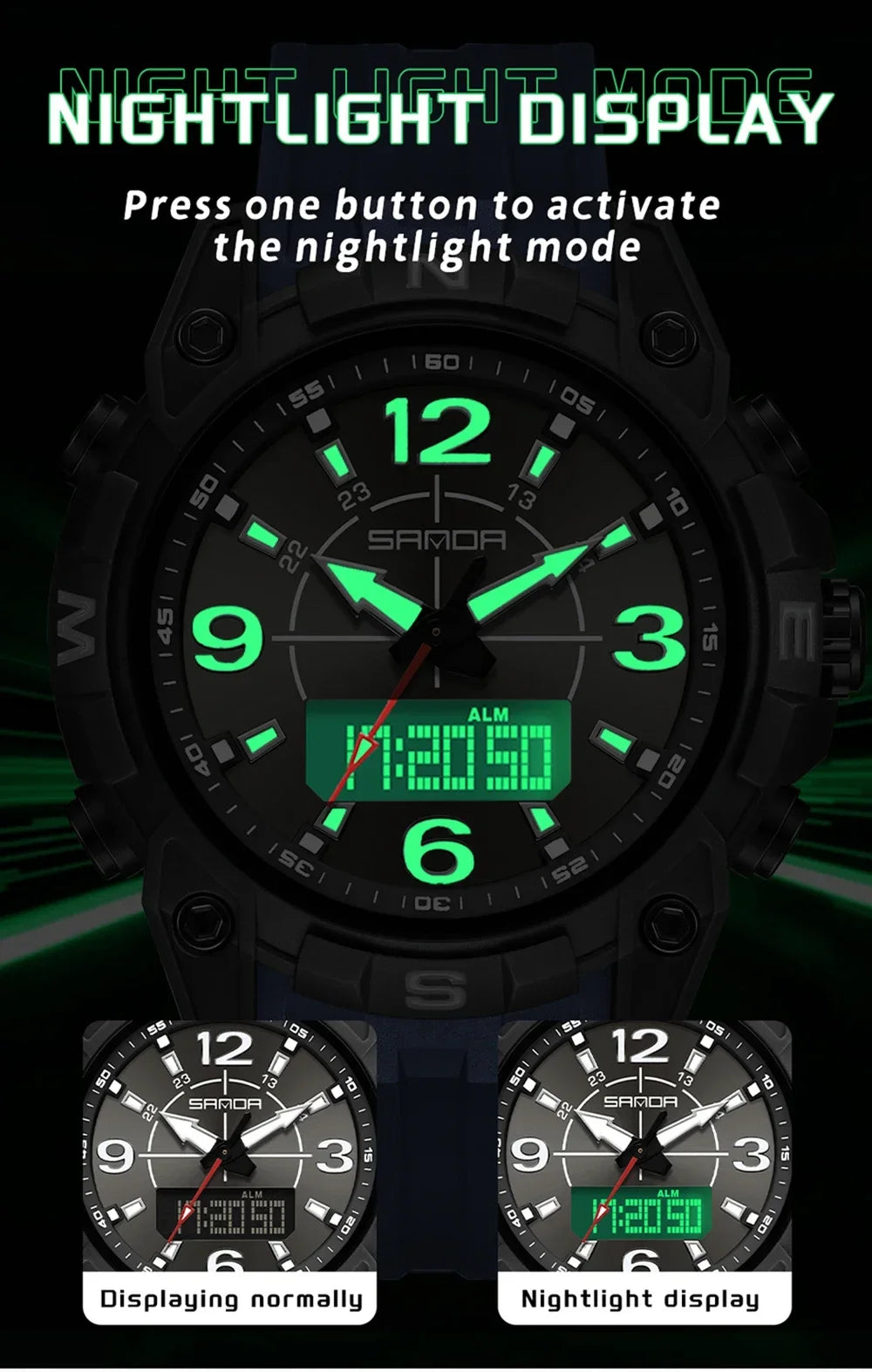 SANDA Sports Watches Men LED Watch New Waterproof Digital Wrist Watches Shockproof Sports Watches for Man Electrionic Clock