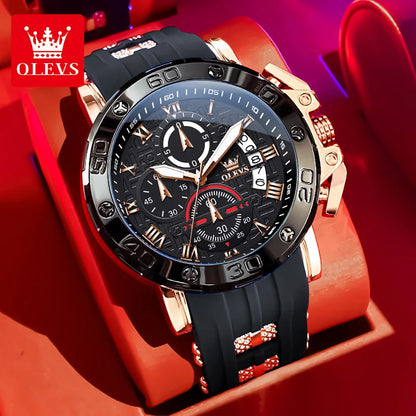 OLEVS Sports Watches For Man Multifunctional Quartz Watch﻿ Waterproof Luminous Date Watches Man Gift Luxury Brand Reloj 9986