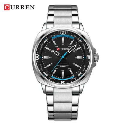 CURREN 8455 Men's Fashion Quartz Watch Business Stainless Steel Strap Night Light Waterproof Luxury Men's Watch Reloj Hombre