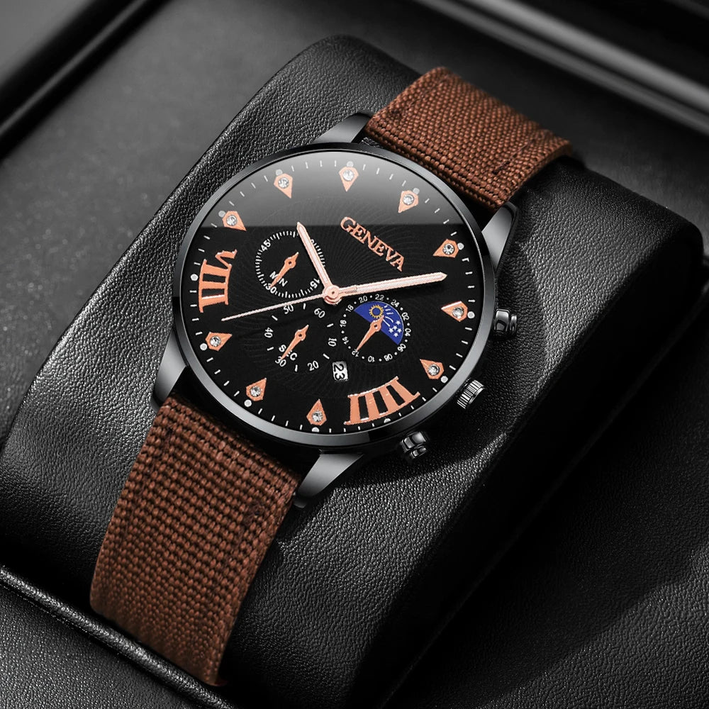 4Pcs High‑End Men's Wristwatch For Daily Wear, Perfect Gift For Birthdays,Christmas, Thanksgiving & Halloween (Box Not Included)
