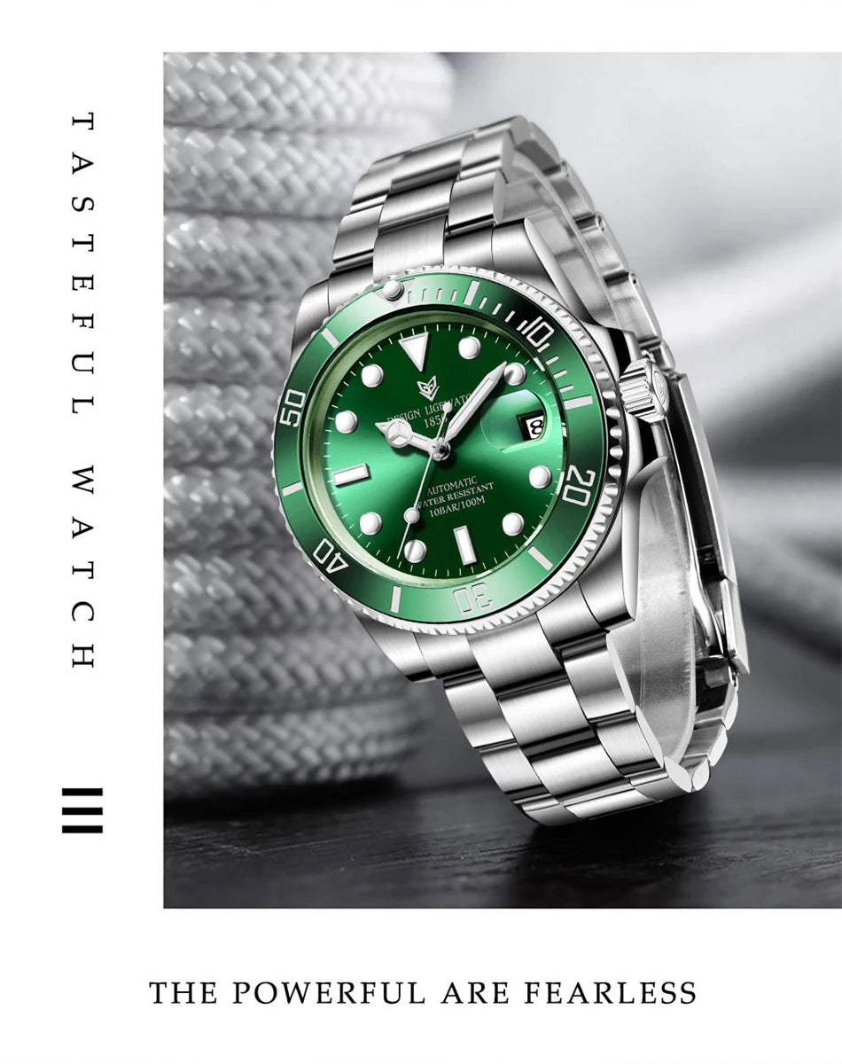 LIGE Top Brand Vintage Mechanical Watches Men Fashion Business Luxury Mens Watch Waterproof Luminous Automatic Wristwatch Reloj