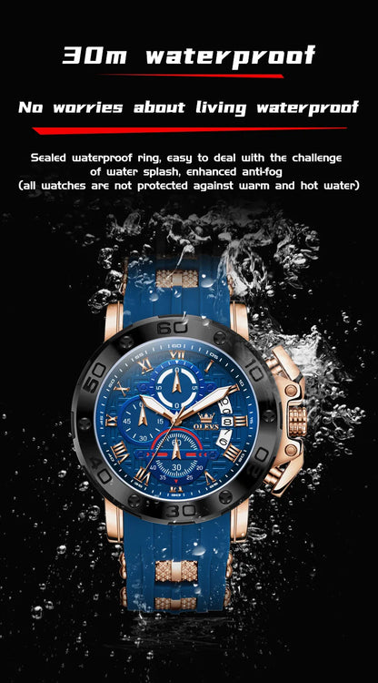 OLEVS Sports Watches For Man Multifunctional Quartz Watch﻿ Waterproof Luminous Date Watches Man Gift Luxury Brand Reloj 9986