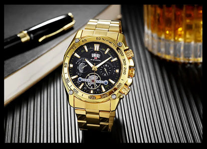 Relogio Masculino Top Brand Mens Luxury Business Watch Big Dial Stainless Steel Luminous Hands Clock Chic Waterproof Wristwatch