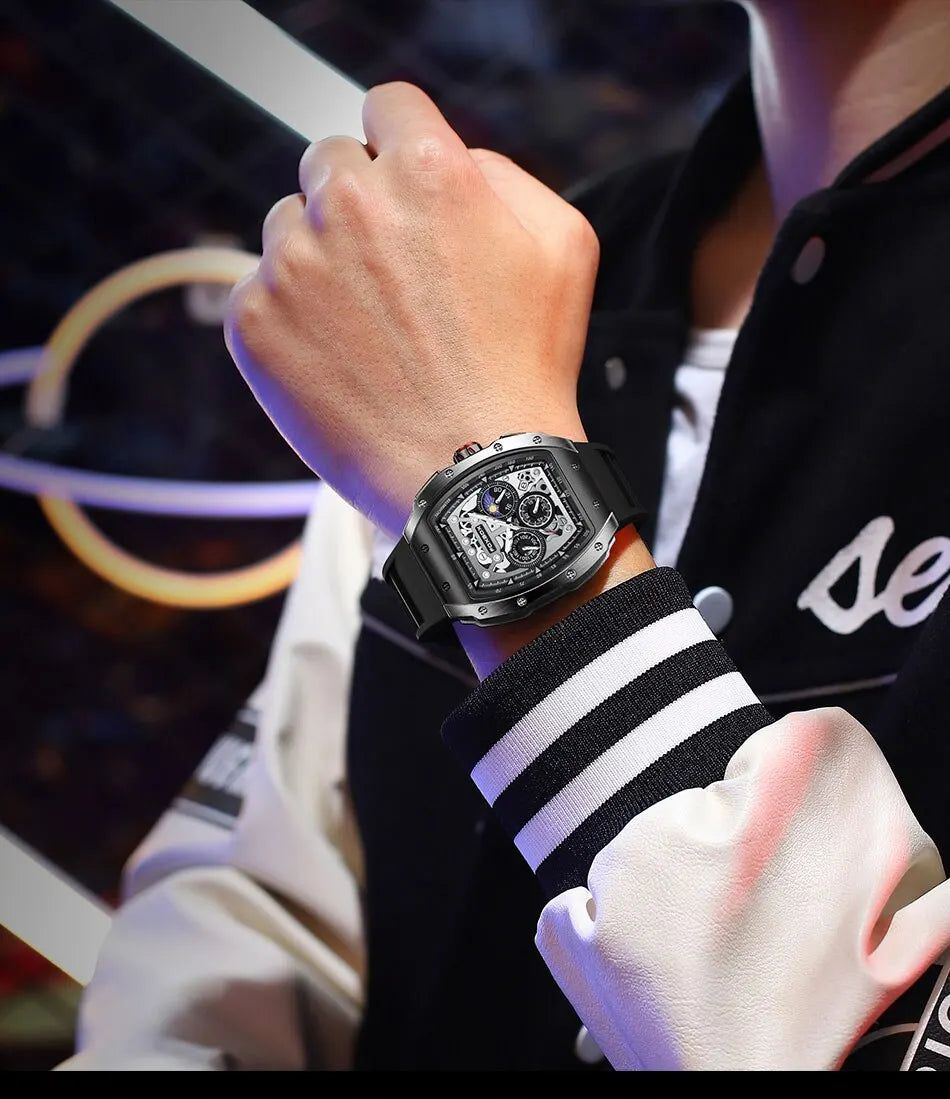 2024 New Sports Watch Men Top Brand Luxury Mens Watches Business Waterproof Military Quartz Chronograph Wristwatch Montre Homme