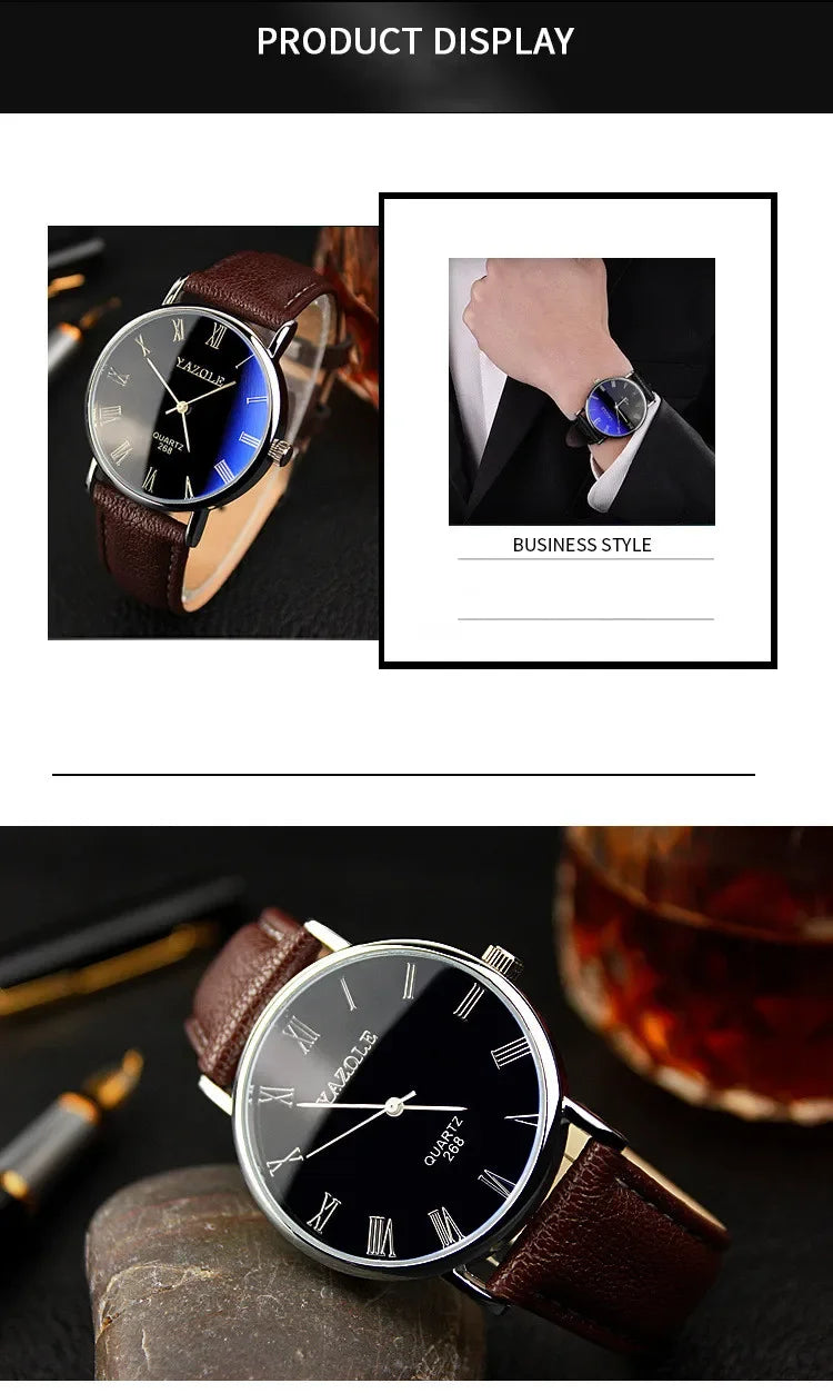 Fashion Wrist Watches for Men Top Brand Analog Men's Quartz Watches Leather Band Casual Business Men Watches Relogio Masculino