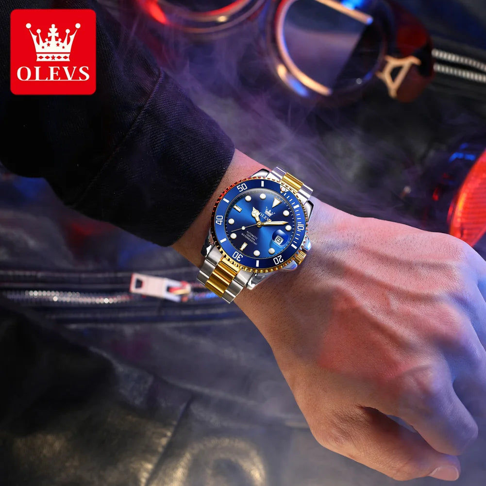 OLEVS 6650 Luxury Business Automatic Men's Watches Waterproof Luminous Stainless Steel Mechanical Wristwatch for Man