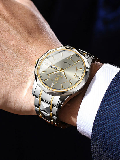 BINBOND Fashion Couple Watches Waterproof Diamond Valentine Day Lover Gift Stainless Steel Watch Men Women Quartz Watch 2pcs