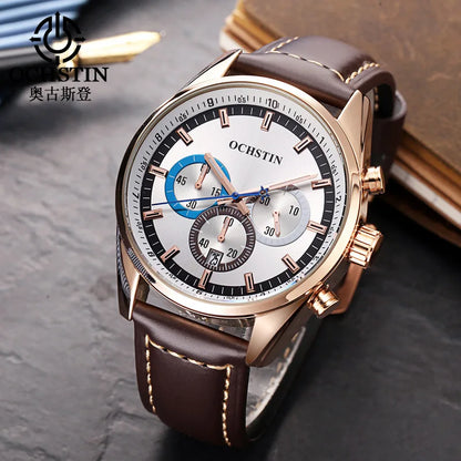 Swiss brand new multi-functional business men's watch waterproof luminous quartz watch live broadcast hot sale**