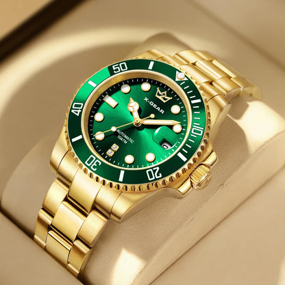 2026 New Men Automatic Mechanical Watches Stainless Steel Waterproof Watch  Water Ghost Luminous Dive Watch with Ceramic Bezel