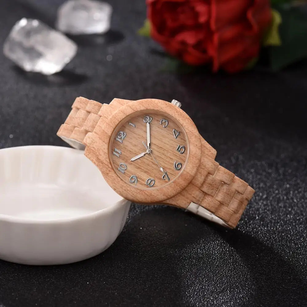 2022 New Fashion Wooden Watch Women's Watches Imitation Wood Leather Band Quartz Wristwatches Ladies Free Shipping Montre Femme