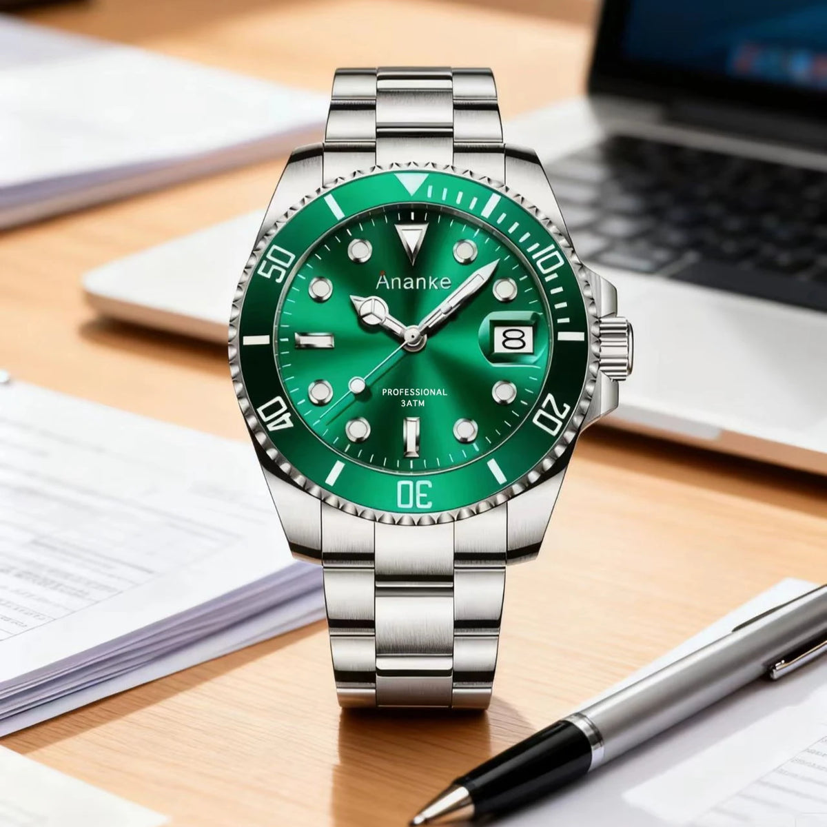 2025 New Men Luxury Sports Watches Quartz Wristwatches Waterproof Stainless Steel Strap Luminous Auto Date Casual Dress Watch