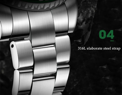 LIGE Top Brand Vintage Mechanical Watches Men Fashion Business Luxury Mens Watch Waterproof Luminous Automatic Wristwatch Reloj