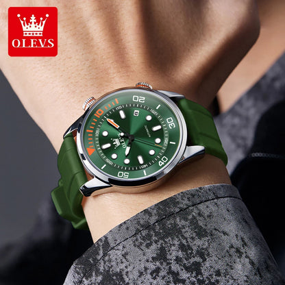 OLEVS Watches for Men Top Luxury Brand Automatic Mechanical Watch Super Waterproof Luminous Swim Diving Watch Reloj 6751