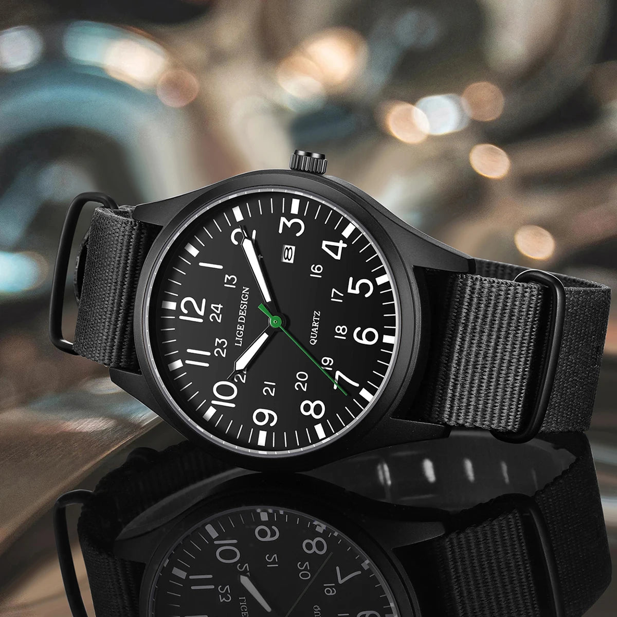 New Fashion LIGE Fashion Man Watch Outdoor Casual Sport Classic Auto Date Waterproof Luminous Quartz Watches Male Wear-resistant