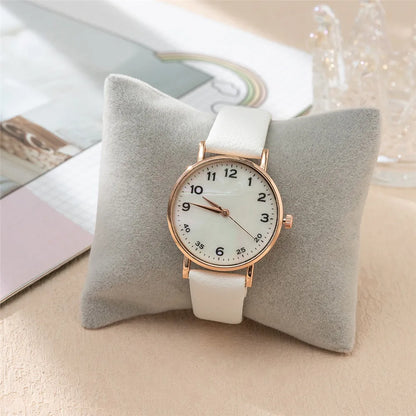 Fashion Ladies Brand Watches Simple Round Digital Hand Women Quartz Watch Casual Leather Strap Clock Gift Wristwatches
