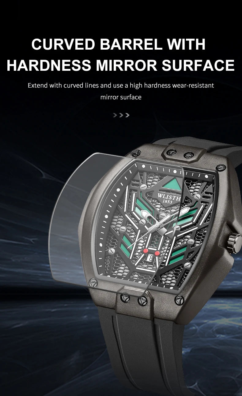 2025 Fashion Luxury Wine Barrel Shaped Watches for Man Quartz Wristwatch for Male Watch Luminous Waterproof Trendy Clock reloj